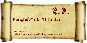 Menyhért Miletta névjegykártya